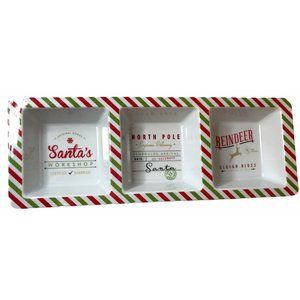 Christmas Holiday Melamine 3 Section Serving Tray